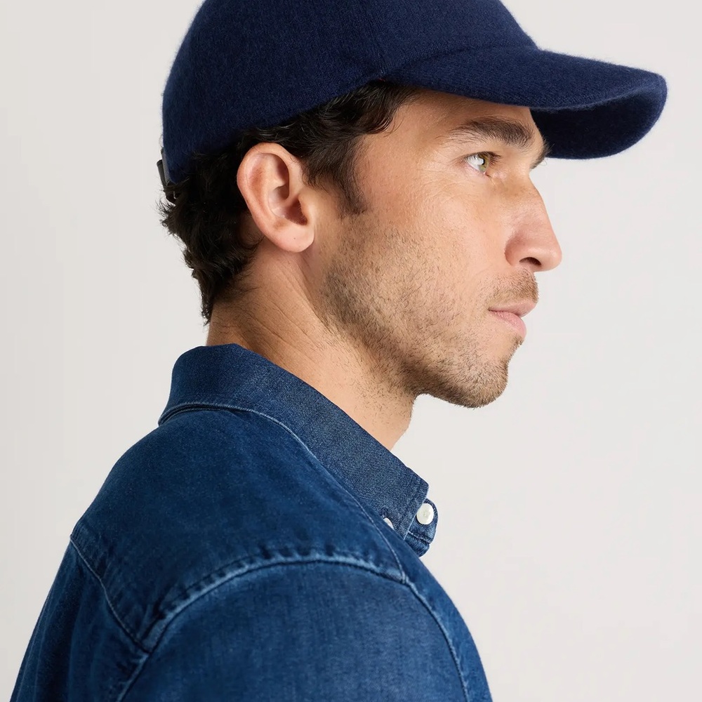 NWOT QUINCE True Navy Cashmere Baseball Cap